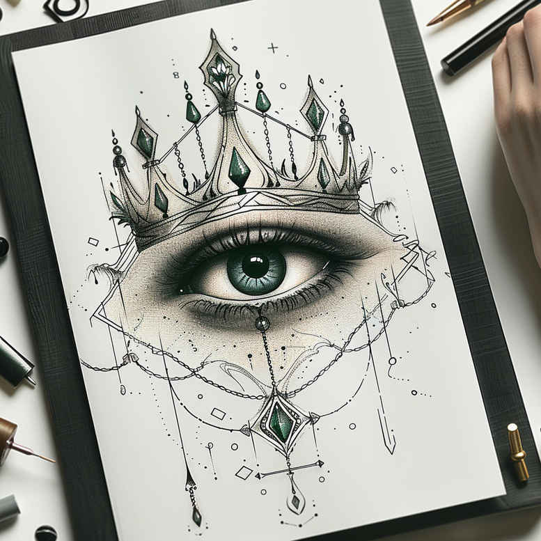 eye-of-god – tattoo design ideas free ai generated – realism-organic-structure – for-thigh – Gallery: eyes-inkby-ai