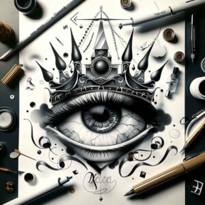 eye-of-time – tattoo design ideas free ai generated – realism-contrast-ink – for-shoulder-blade – Gallery: eyes-inkby-ai