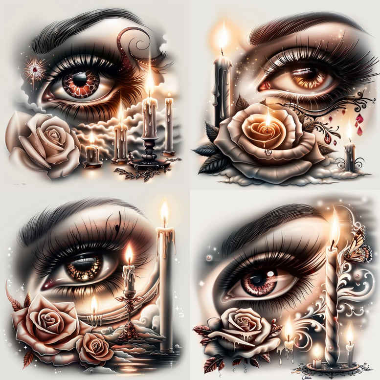 eye-with-feathers – tattoo design ideas free ai generated – neotraditional-dynamic-color – for-temple – Gallery: eyes-inkby-ai