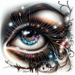 eye-with-flames – tattoo design ideas free ai generated – realism-illustrative-style – for-lower-leg – Gallery: eyes-inkby-ai