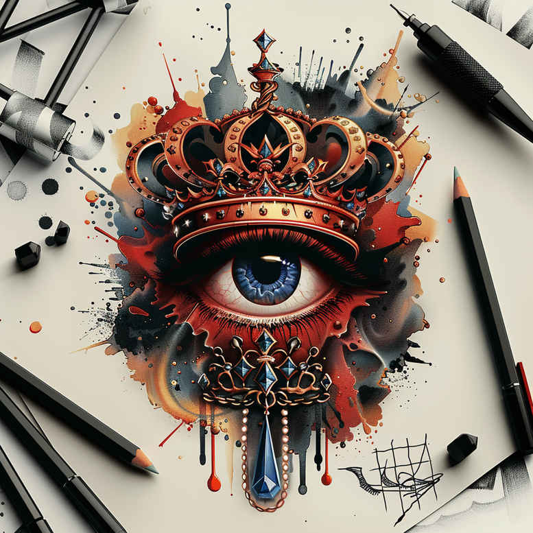 eye-with-flower – tattoo design ideas free ai generated – neotraditional-textural-detail – for-palm – Gallery: eyes-inkby-ai
