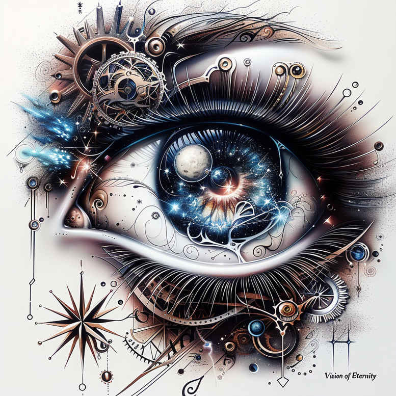 eye-with-line – tattoo design ideas free ai generated – realism-light-and-shadow-play – for-behind-ear – Gallery: eyes-inkby-ai