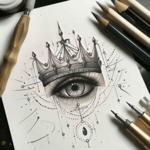 eye-with-reflections – tattoo design ideas free ai generated – neotraditional-modern-twist – for-forearm – Gallery: eyes-inkby-ai