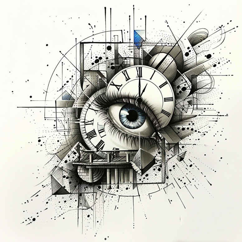 eye-with-reflections – tattoo design ideas free ai generated – surrealism-imperfect-symmetry – for-ankle – Gallery: eyes-inkby-ai