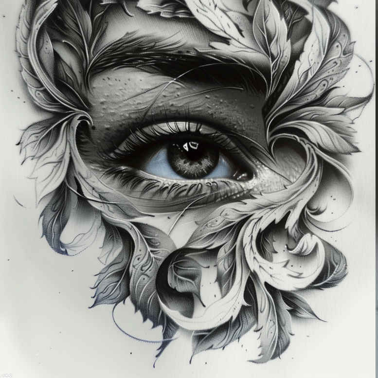 eye-with-shadow – tattoo design ideas free ai generated – neotraditional-layered-shading – for-wrist-side – Gallery: eyes-inkby-ai
