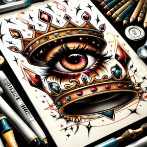 eye-with-shadow – tattoo design ideas free ai generated – neotraditional-rich-shading – for-toe – Gallery: eyes-inkby-ai