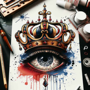 eye-with-shadow – tattoo design ideas free ai generated – realism-moist-effect – for-back-of-neck – Gallery: eyes-inkby-ai