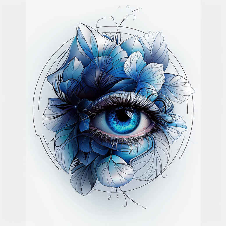 eye-with-sparkle – tattoo design ideas free ai generated – neotraditional-layered-fill – for-fingers – Gallery: eyes-inkby-ai