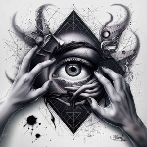 eye-with-sparkle – tattoo design ideas free ai generated – neotraditional-rich-shading – for-back – Gallery: eyes-inkby-ai