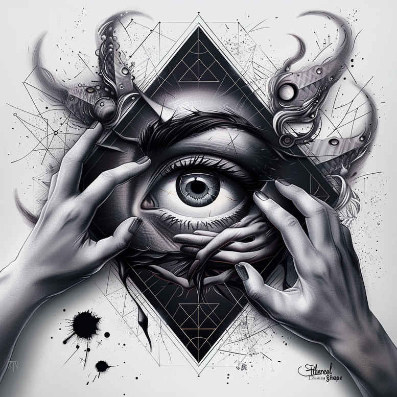 eye-with-sparkle – tattoo design ideas free ai generated – neotraditional-rich-shading – for-back – Gallery: eyes-inkby-ai