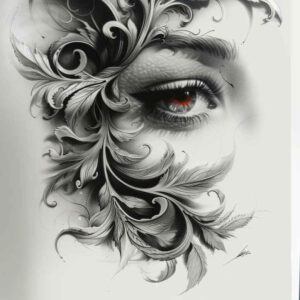 eye-with-sparkle – tattoo design ideas free ai generated – realism-dimensional-ink – for-knee – Gallery: eyes-inkby-ai
