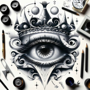 eye-with-sparkle – tattoo design ideas free ai generated – realism-volume-effect – for-temple – Gallery: eyes-inkby-ai