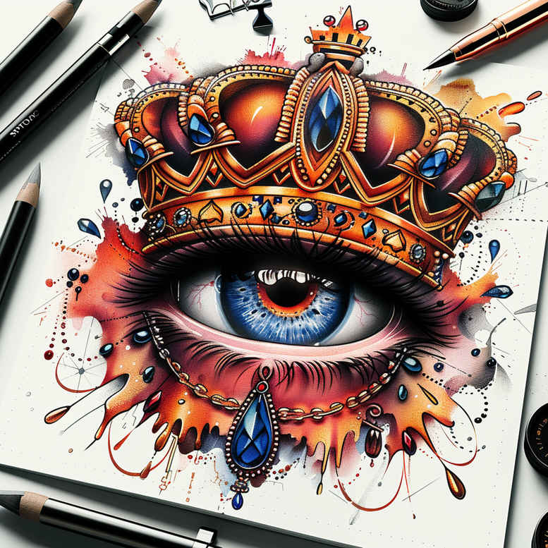 eye-with-stars – tattoo design ideas free ai generated – realism-subtle-saturation – for-upper-shoulder – Gallery: eyes-inkby-ai