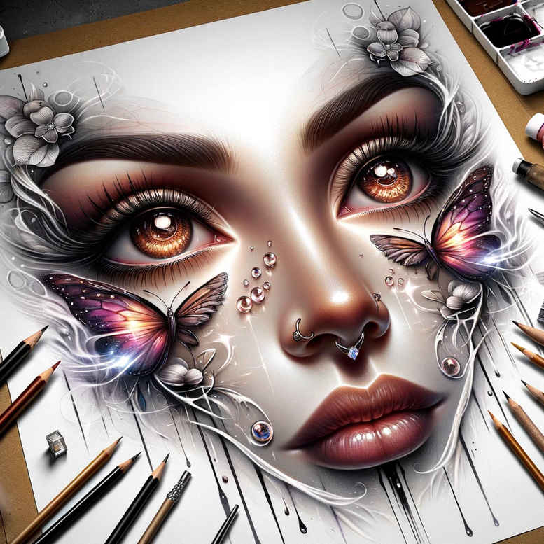eye-with-stars – tattoo design ideas free ai generated – surrealism-esoteric-symbolism – for-elbow – Gallery: eyes-inkby-ai