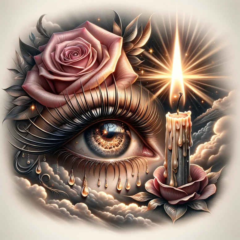eye-with-stars – tattoo design ideas free ai generated – surrealism-morphic – for-shoulder – Gallery: eyes-inkby-ai