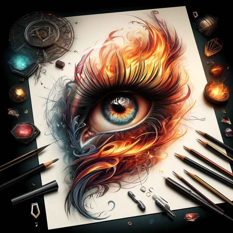 eyes – tattoo design ideas free ai generated – realism-blended-gradients – for-lower-thigh – Gallery: eyes-inkby-ai