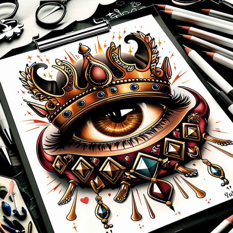 for-women – tattoo design ideas free ai generated – neotraditional-vivid-detail – for-back-of-neck – Gallery: eyes-inkby-ai