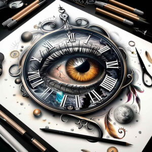 geometric-eye – tattoo design ideas free ai generated – neotraditional-layered-color – for-palm – Gallery: eyes-inkby-ai