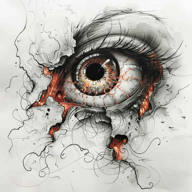 geometric-eye – tattoo design ideas free ai generated – realism-smooth-complexion – for-thigh – Gallery: eyes-inkby-ai