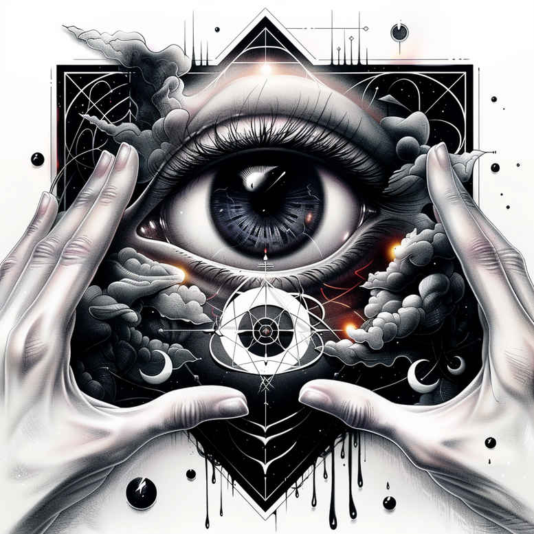 looking-eye – tattoo design ideas free ai generated – neotraditional-textured-shading – for-abdomen – Gallery: eyes-inkby-ai