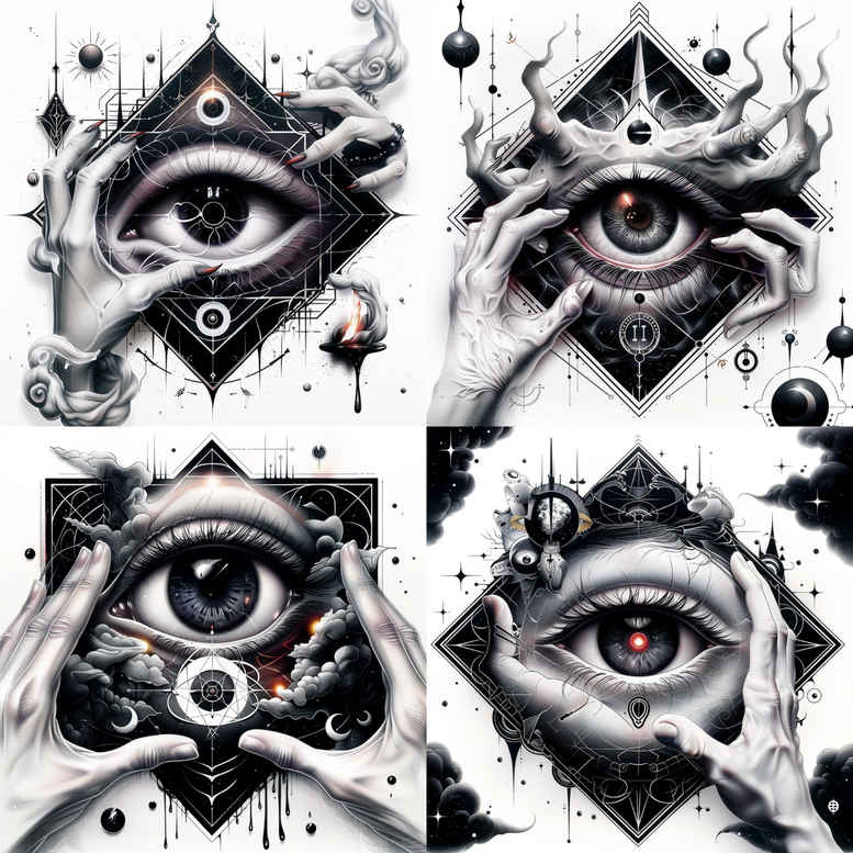 mysterious-eye – tattoo design ideas free ai generated – surrealism-shadow-play – for-ribs – Gallery: eyes-inkby-ai