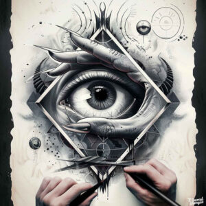 mystical-eye-for-men – tattoo design ideas free ai generated – realism-ink-precision – for-shin – Gallery: eyes-inkby-ai