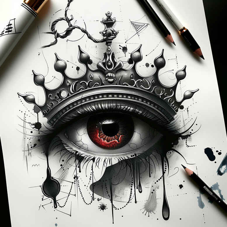 mystical-eye – tattoo design ideas free ai generated – surrealism-metamorphosis – for-upper-arm – Gallery: eyes-inkby-ai