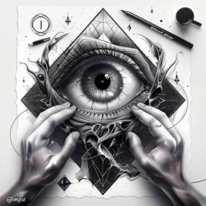 prophets-eye – tattoo design ideas free ai generated – realism-mirrored-effect – for-hip – Gallery: eyes-inkby-ai