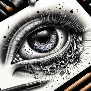 protective-eye – tattoo design ideas free ai generated – neotraditional-enhanced-shading – for-scapula – Gallery: eyes-inkby-ai