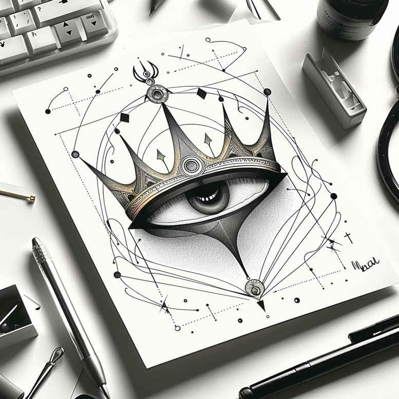 realistic-style-eye – tattoo design ideas free ai generated – neotraditional-bold-motifs – for-upper-chest – Gallery: eyes-inkby-ai