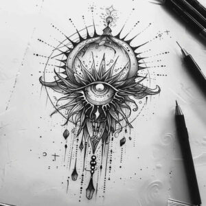 realistic-style-eye – tattoo design ideas free ai generated – realism-refined-contrast – for-knee – Gallery: eyes-inkby-ai