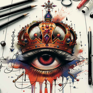 shaded-eye – tattoo design ideas free ai generated – neotraditional-detailed-linework – for-abdomen – Gallery: eyes-inkby-ai