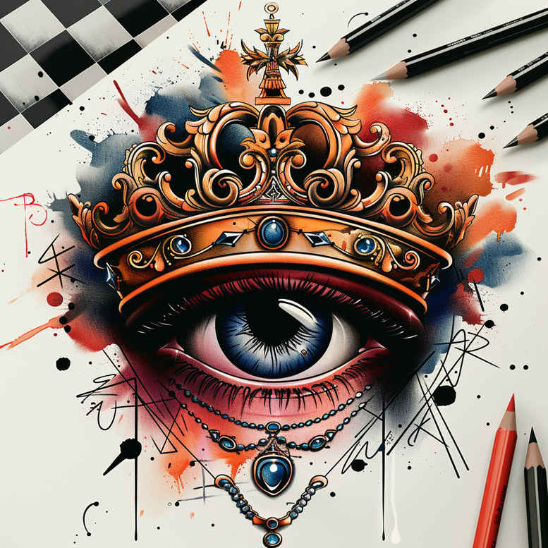 shaded-eye – tattoo design ideas free ai generated – surrealism-illusionary – for-knee – Gallery: eyes-inkby-ai