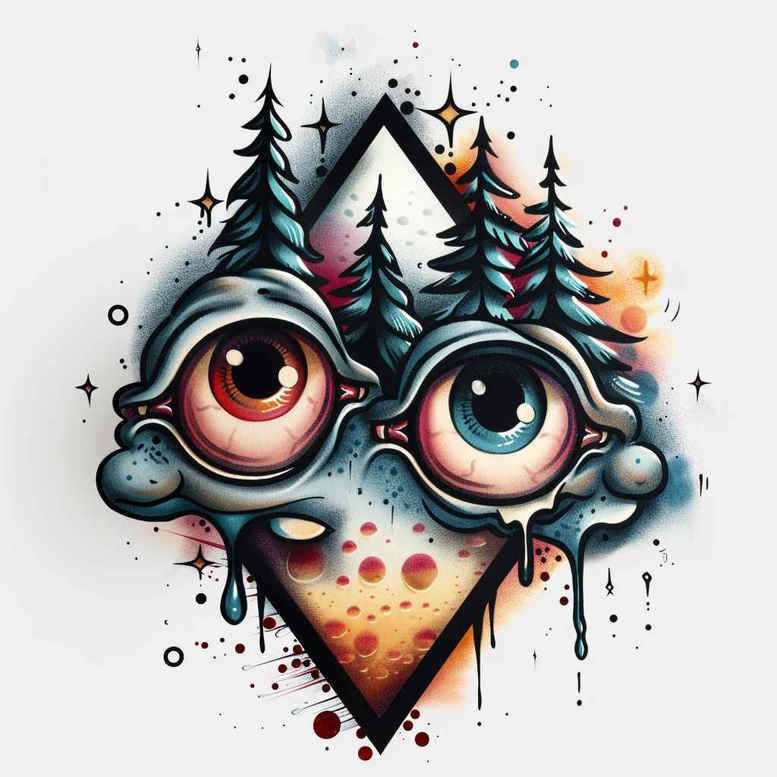 spiritual-eye – tattoo design ideas free ai generated – neotraditional-artistic-contrast – for-shoulder-blade – Gallery: eyes-inkby-ai
