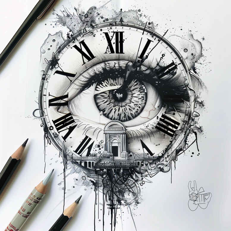 symbol-of-truth-eye – tattoo design ideas free ai generated – surrealism-psychic-energy – for-lower-chest – Gallery: eyes-inkby-ai