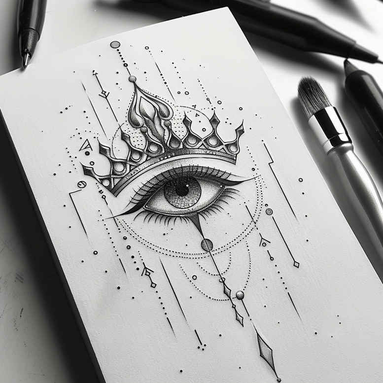 symbolic-eye – tattoo design ideas free ai generated – surrealism-phantasmagoria – for-back – Gallery: eyes-inkby-ai