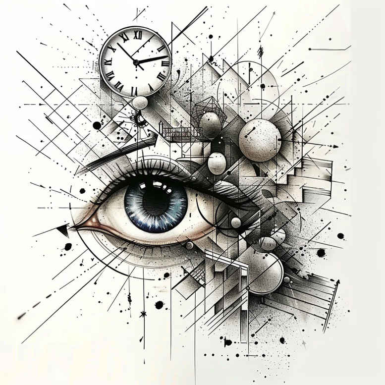 symbolic-eye – tattoo design ideas free ai generated – surrealism-psychic-energy – for-upper-arm – Gallery: eyes-inkby-ai