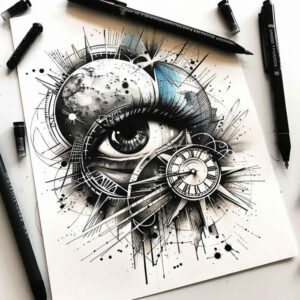 eyes tattoo design ideas Realism hyper-realistic detailed for outer arm