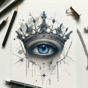 eyes tattoo design ideas matte-finish detailed lines for ankle