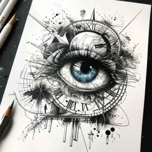 eyes tattoo design ideas clear lines detailed lines shows endurance