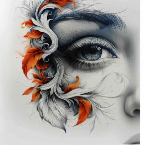 eyes tattoo design ideas Surrealism fantastical eye contour for chest