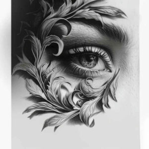 eyes tattoo design ideas monochrome eye contour for lower thigh
