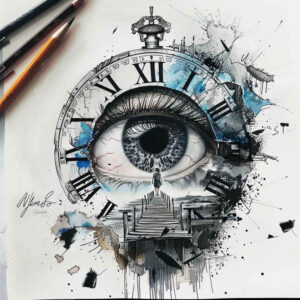 eyes tattoo design ideas Surrealism juxtaposition eye contour symbolising strength