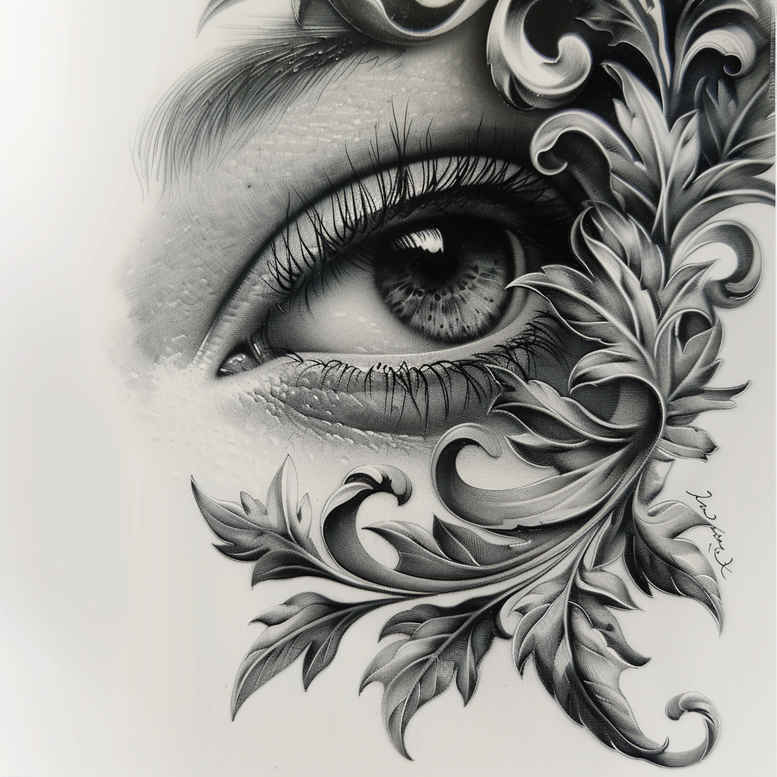 eyes tattoo design ideas Realism soft highlights lifelike symbol of perseverance