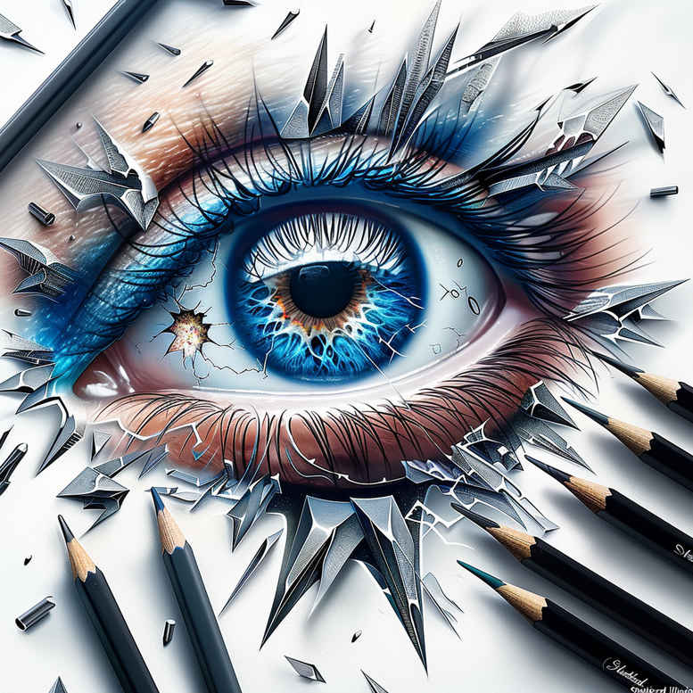 eyes tattoo design ideas CGI-rendered light reflection embodying perseverance