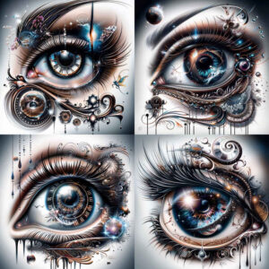 eyes tattoo design ideas Surrealism enigmatic visuals light reflection meaning determination