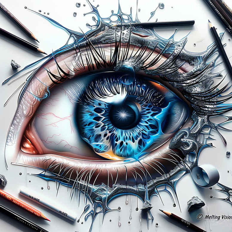eyes tattoo design ideas Surrealism fluid forms narrow for lower thigh