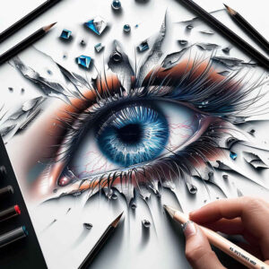 eyes tattoo design ideas mirrored effect pupil symbol of strength