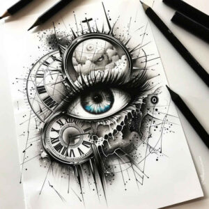 eyes tattoo design ideas Realism organic structure sharp for back of neck