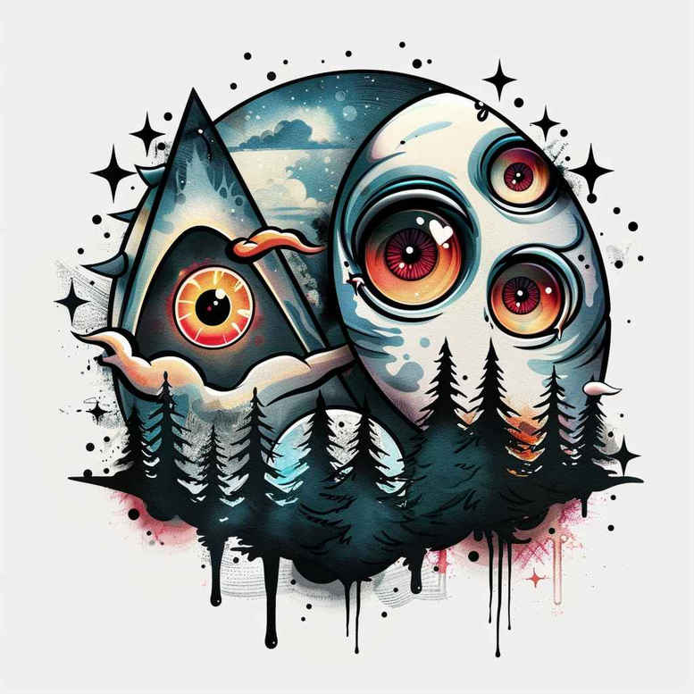eyes tattoo design ideas balanced color symbolic for outer arm